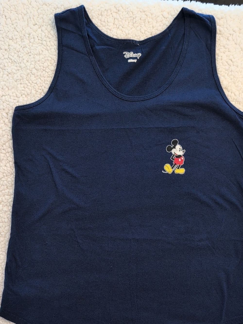 Disney Navy Tank Top with Small Mickey Mouse Patch